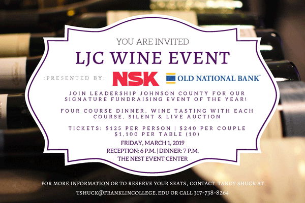 Wine Event 2019 Leadership Johnson County Franklin College Indiana