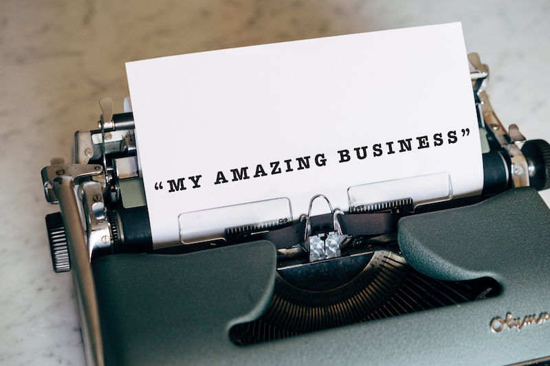 Courtesy of markus-winkler from unsplash Typewriter with My amazing Business