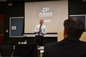 Goode leads General Assembly Defense Caucus meeting at Purdue University