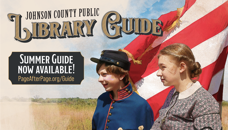 Summer Guide 2026 cover with boy and girl in historic costumes on a prairie in front of an America flag