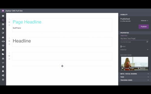 Image of a screenshot of Zephyr for a training video about Changing the URL Address of a Page