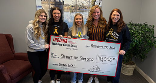 Image for Indiana Members Credit Union Contributes $10,000 to Strides for Sarcoma for Cancer Awareness Card