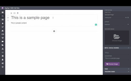 Image of a screenshot of Zephyr for a training video about Managing META Information on a Page