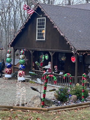 Outside Christmas decorations of Lighting Contest winner's home