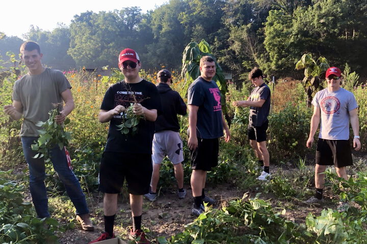 Boys in garden