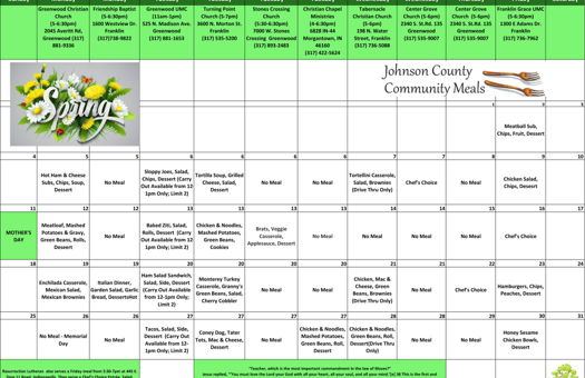 Image for Johnson County Free Meal Guide - May 2025