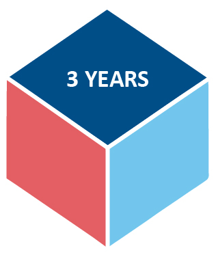 3 years cube icon