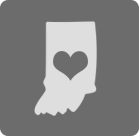 purpose icon indiana map with a heart