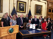 Gov. Braun ceremonially signs Goode's higher education, workforce development bill