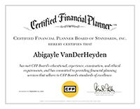 Abby VanDerHeyden, CFP® | CFP Certificate | Bedel Financial