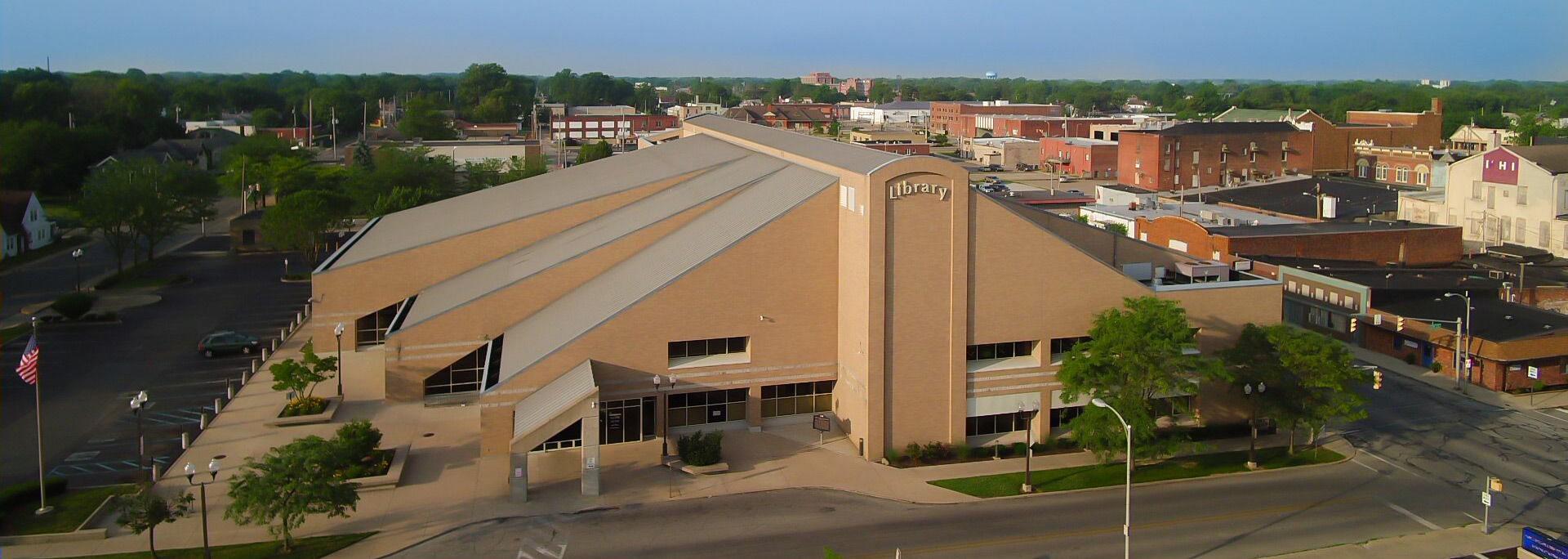 Aerial view of Main Library