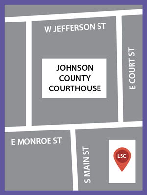 Pinned location of the Library Services Center