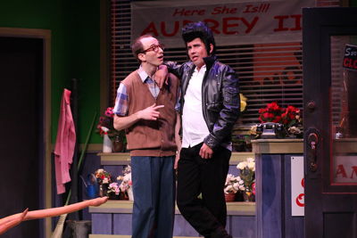 2008 Production of LITTLE SHOP OF HORRORS. Scot Greenwell as Seymour and Jeff Reeves as Orin Scrivelo, DDS.