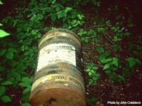 Illegally Dumped Cyanide Container image Illegally Dumped Cyanide Container image