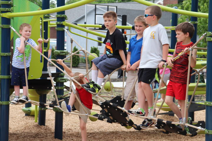 Six children on al playground