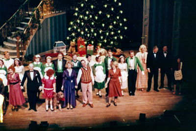 1985 production of ANNIE. Tim is behind Marni Lemons (as Lily St. Regis).