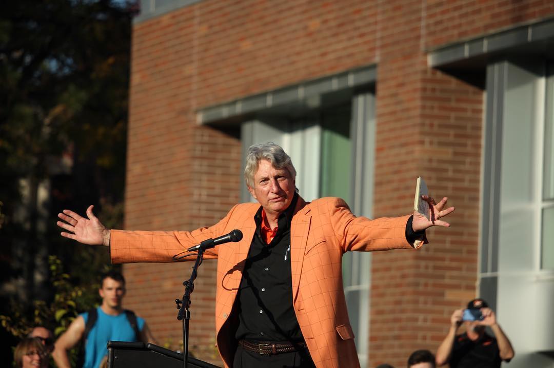 Fosbury speaking at OSU