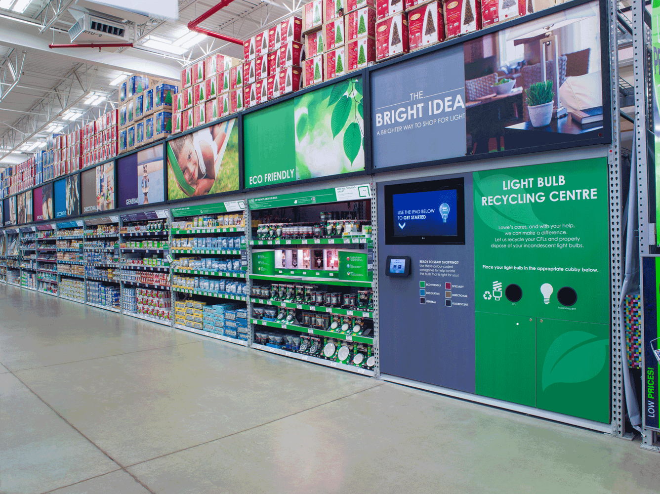 Light Bulb Aisle Redesign for Lowe's Canada