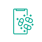 Prescription pills on phone icon