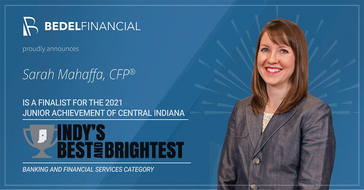 Sarah Mahaffa has been named a finalist for the 2021 Indy’s Best and Brightest Awards by Junior Achievement of Central IN.