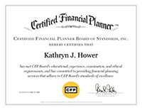 Kathy Hower, CFP | CFP Certificate | Bedel Financial