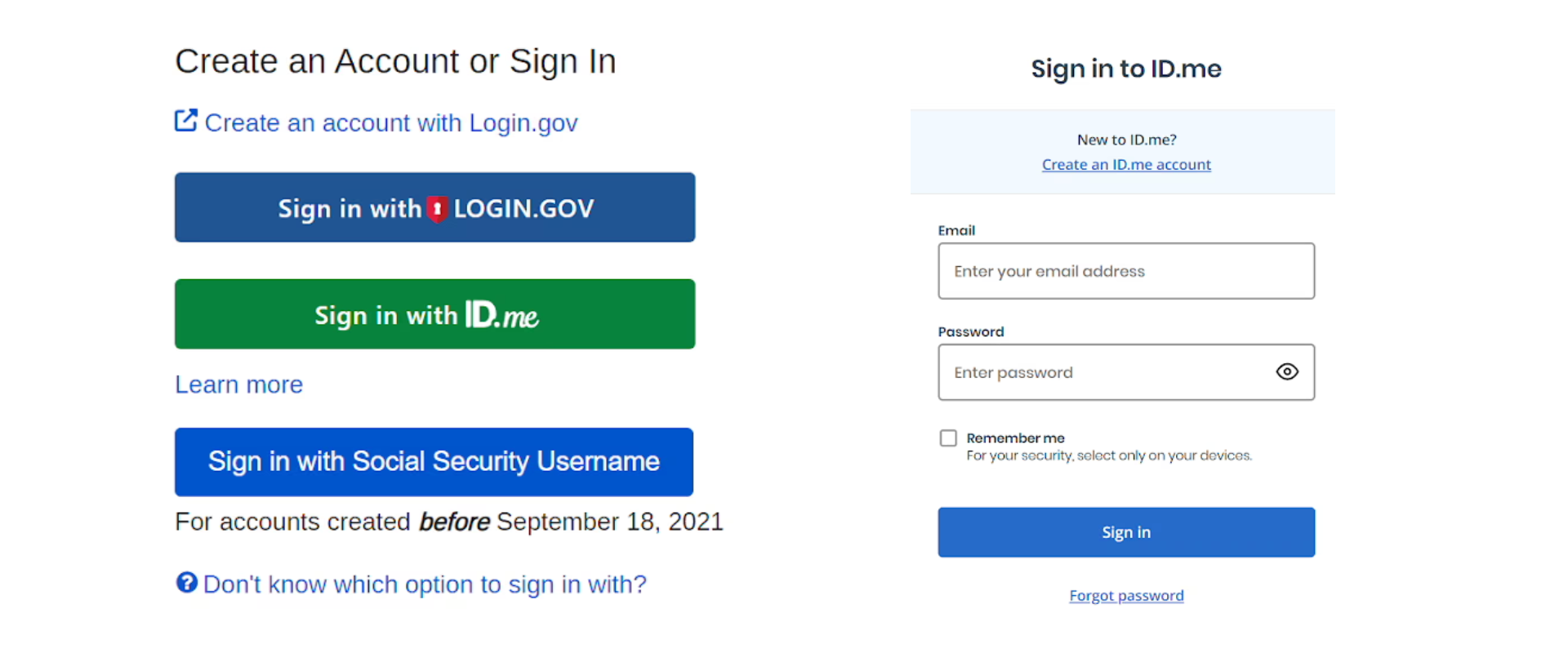 ID.me create account page ID.me create account page