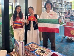 Cultural Fair 2023, students holding their respective country flags