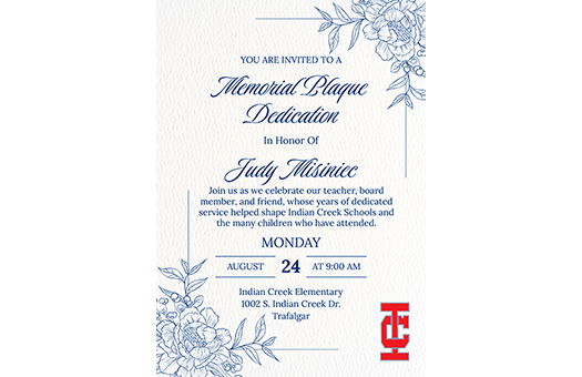 Image for Memorial Plaque Dedication Honoring Judy Misiniec