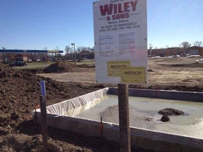 Image of Wiley & Sons sign at job site Image of Wiley & Sons sign at job site