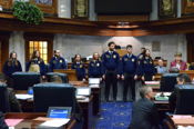 Leising recognizes FFA students at the Statehouse