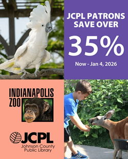 White bird and boy feeding kangaroo in background of promo for Zoo 35% savings