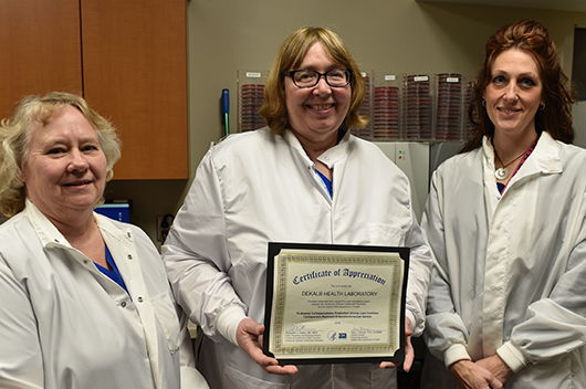 Laboratory Microbiology Department awarded CDC and ISDH certificate of appreciation