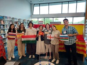 Cultural Fair 2023, students holding their respective country flags