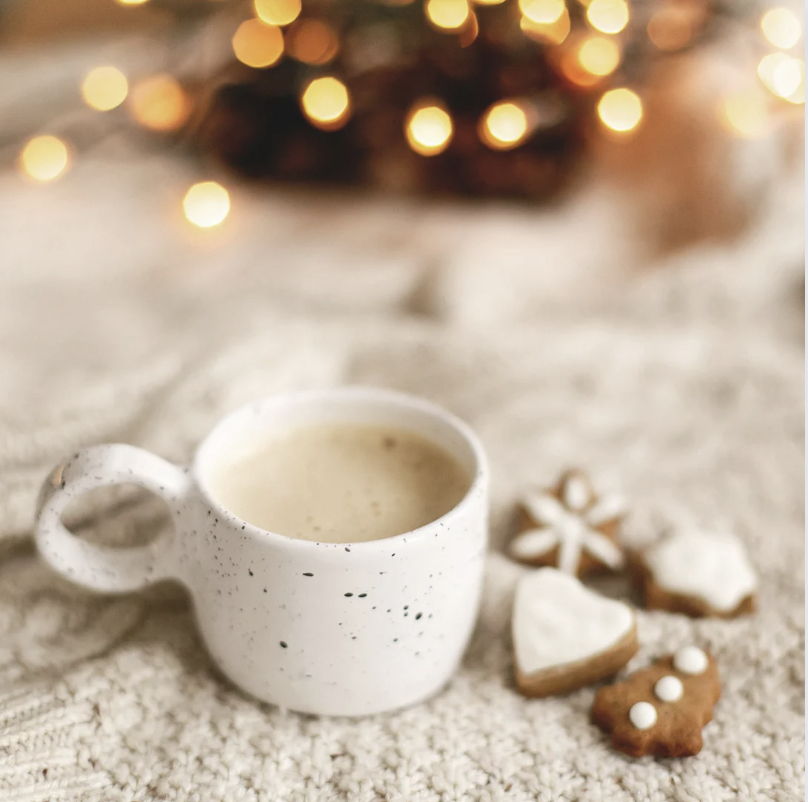 coffee cup with cookies