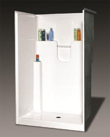 48IN. SHOWER WITH SLIDING ENCLOSURE-BONE/WHITE