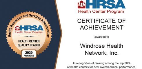 Image for WindRose Health Network Receives HRSA 2020 Quality Improvement Recognition