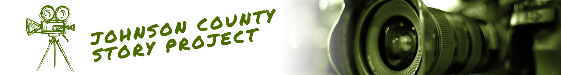 WPH JoCo Story Project JoCo Story Project logo, green movie camera on tripod with lens of camera on the right