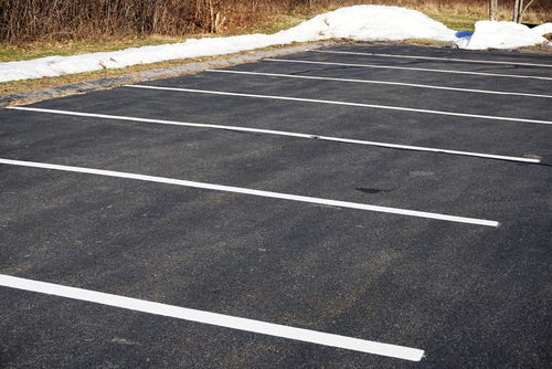 Image of empty parking lot after snow removal