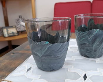 Acrylic Paint Pour Wine Glasses
