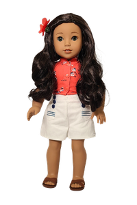 American Girl Doll Nanea American Girl Doll Nanea in white shorts and coral top