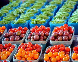 Waterman’s Farm Market bushels of vegetables