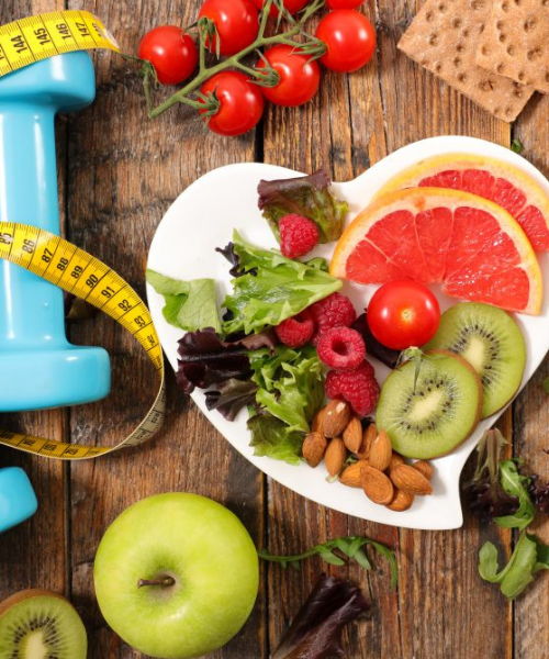 health coaching greenwood fresh fruit and vegetables on a plate
