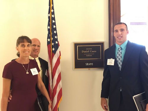 Jeff, Daniel and Debbie at Senator Coats Office