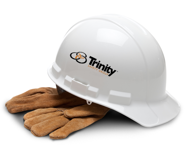 Trinity Safety Services Image of a hardhat with the trinity logo on it
