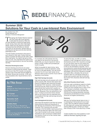 2020 Q3 Summer Newsletter Bedel Financial