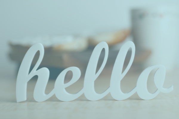 LETTER SPELLING HELLO ON DESK