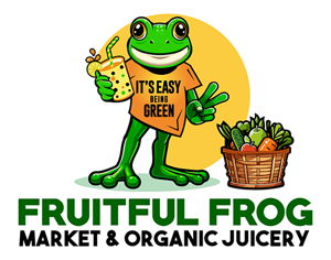 Logo for Fruitful Frog Market & Organic Juicery