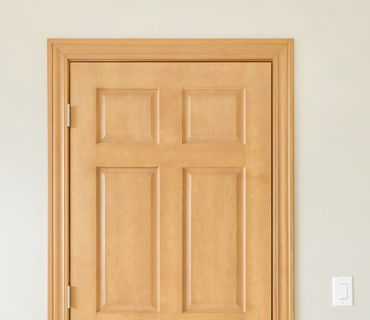 SOLID CORE DOOR WITH AMBER PINE TRIM SOLID CORE DOOR WITH AMBER PINE TRIM