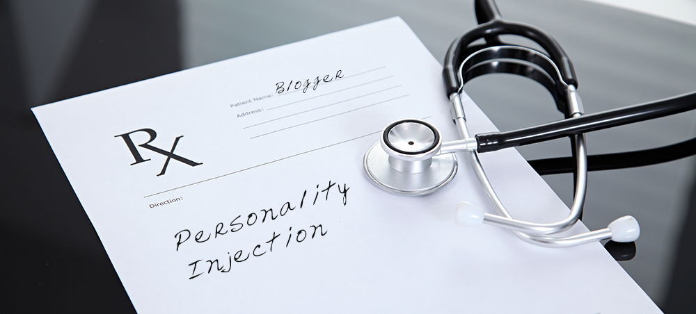 Prescription sheet image with Blogger as the patient and Personality Injection as the prescription Prescription sheet image with Blogger as the patient and Personality Injection as the prescription