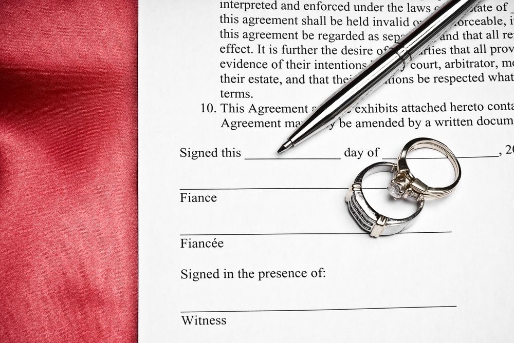 rings on prenup document